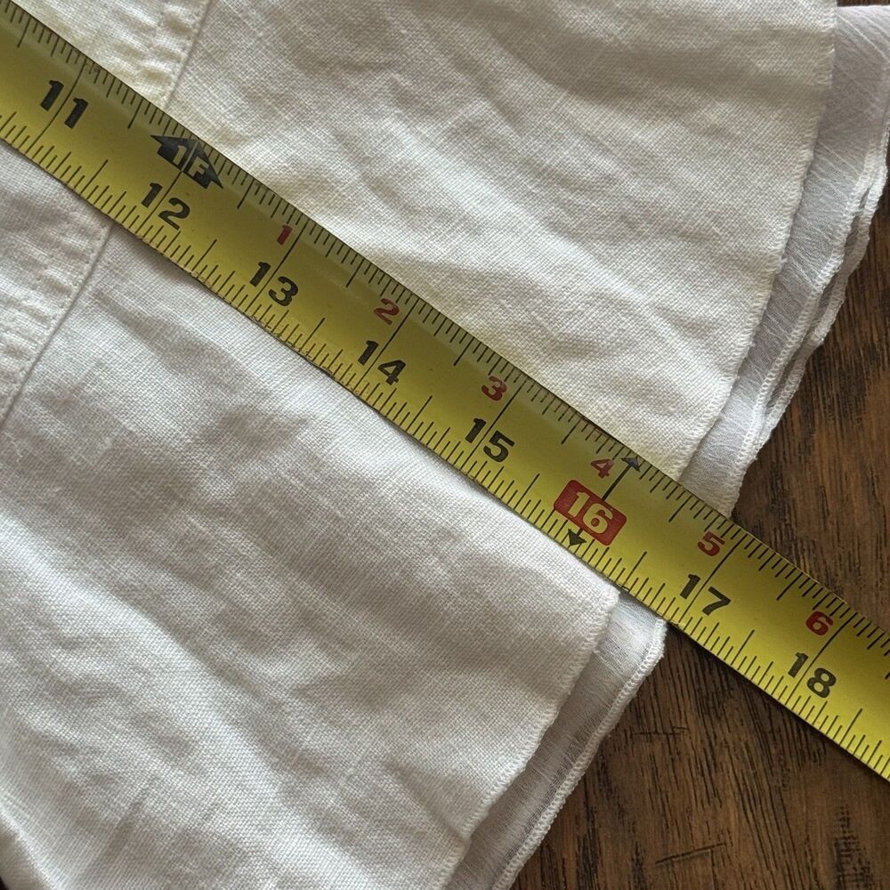 Multiples White Linen Womens Jacket White Ruffle Buttons Flare Sleeve Size XL - Picture 8 of 12